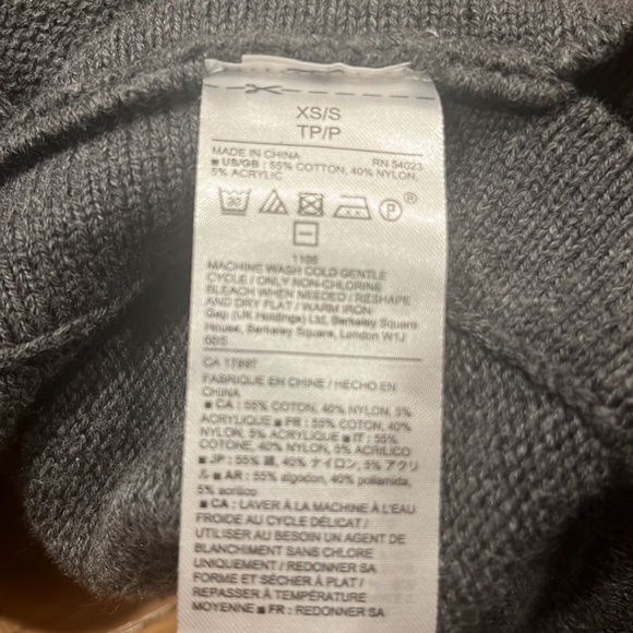 Gap womens gray oversize short sleeve cardigan sweater size xsmall / small . - Picture 5 of 7